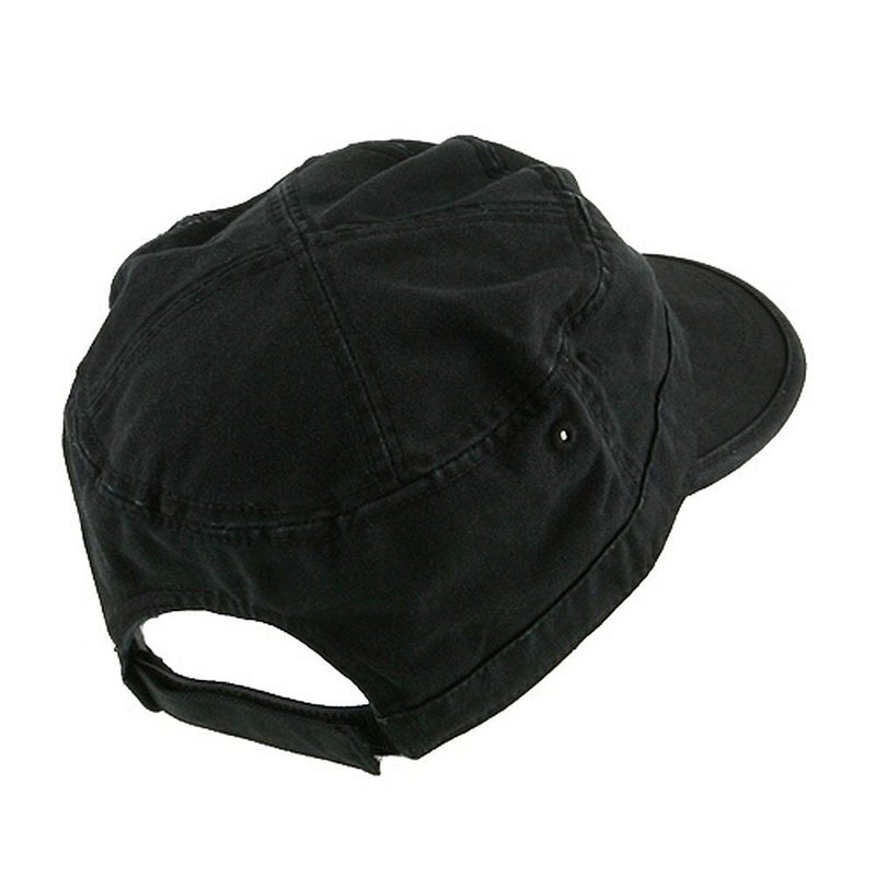 Mega Cap Wholesale Enzyme Washed Cotton Army Cadet Castro Hats Black 20766 One Size Black One Size - Image 3